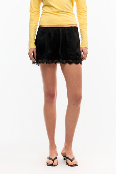 MINI SATIN LACE Negro