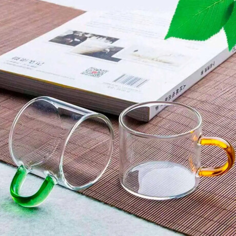 Set x6 Taza de vidrio con asa de color - 120ml Sc