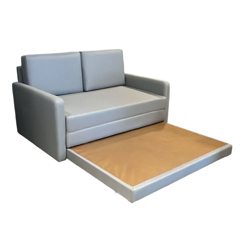 SOFA CAMA 1.46 MTS - PARRILLA EXTENSIBLE TELA GRIS - ALMOHADONES TELA CLARA SOFA CAMA 1.46 MTS - PARRILLA EXTENSIBLE TELA GRIS - ALMOHADONES TELA CLARA