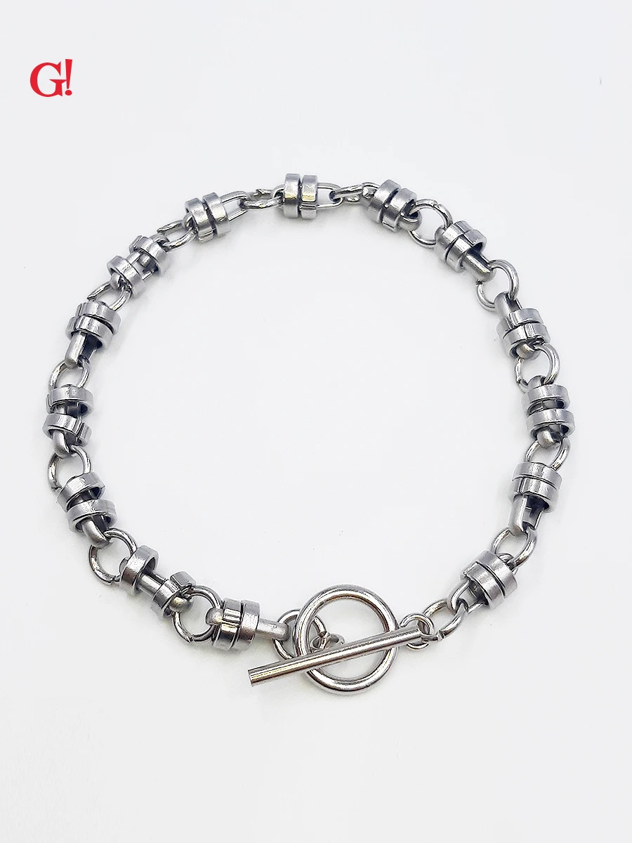 PULSERA DE ACERO - GRIS CLARO 