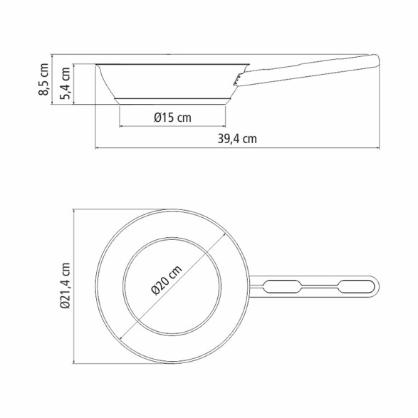 Sartén acero inox. ø20cm. 1,3 lts. "allegra" TF1832