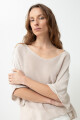 Sweater oversized escote V beige