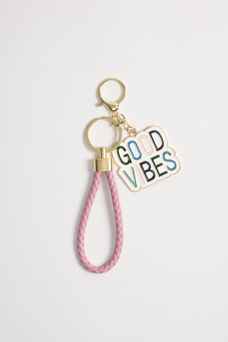 Llavero good vibes - Rosa 