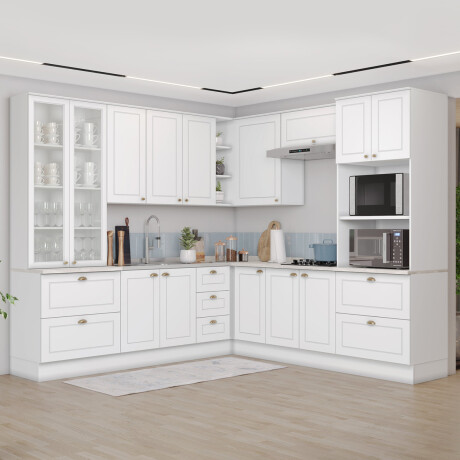 BAJO MESADA ESQUINERO ARMARIO 2 PUERTAS - LÍNEA AMERICANA BLANCO