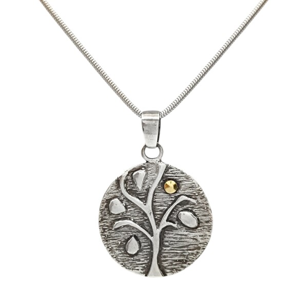 Dije Arbol de la Vida-Plata 925 y Oro-SIn piedra-CP5477 Sinpiedra