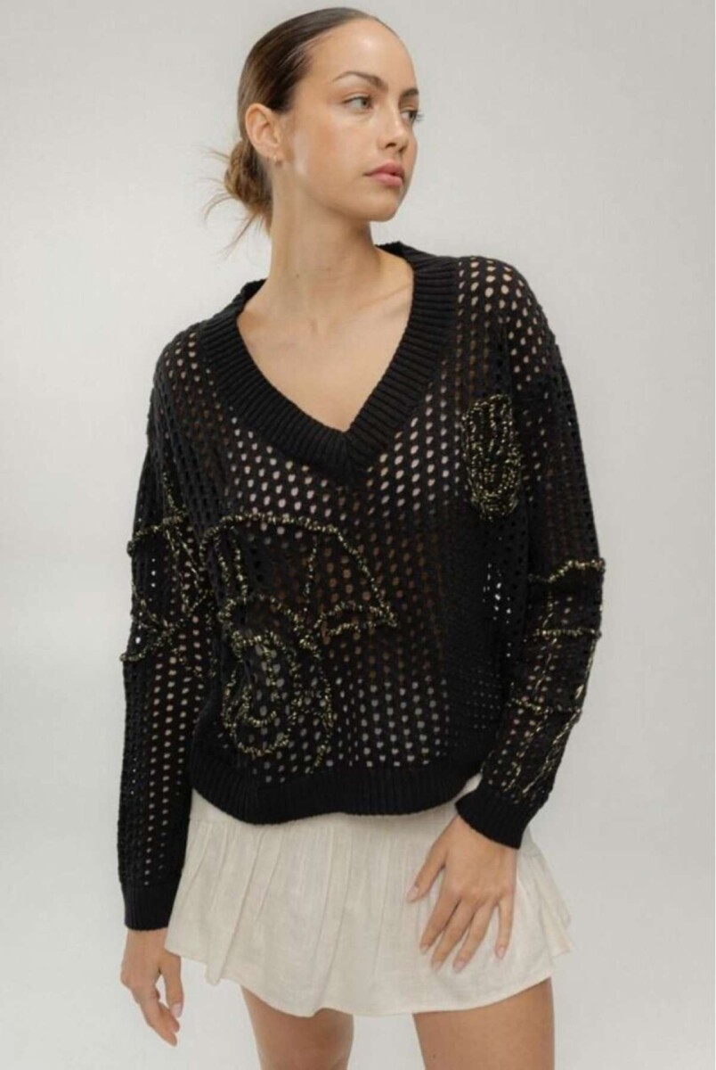 PRE VENTA Buzo Caracol - Negro con Lurex 