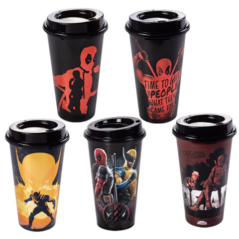 Vaso Plástico con Pajita DeadPool Diseños Surtidos 500 ml U