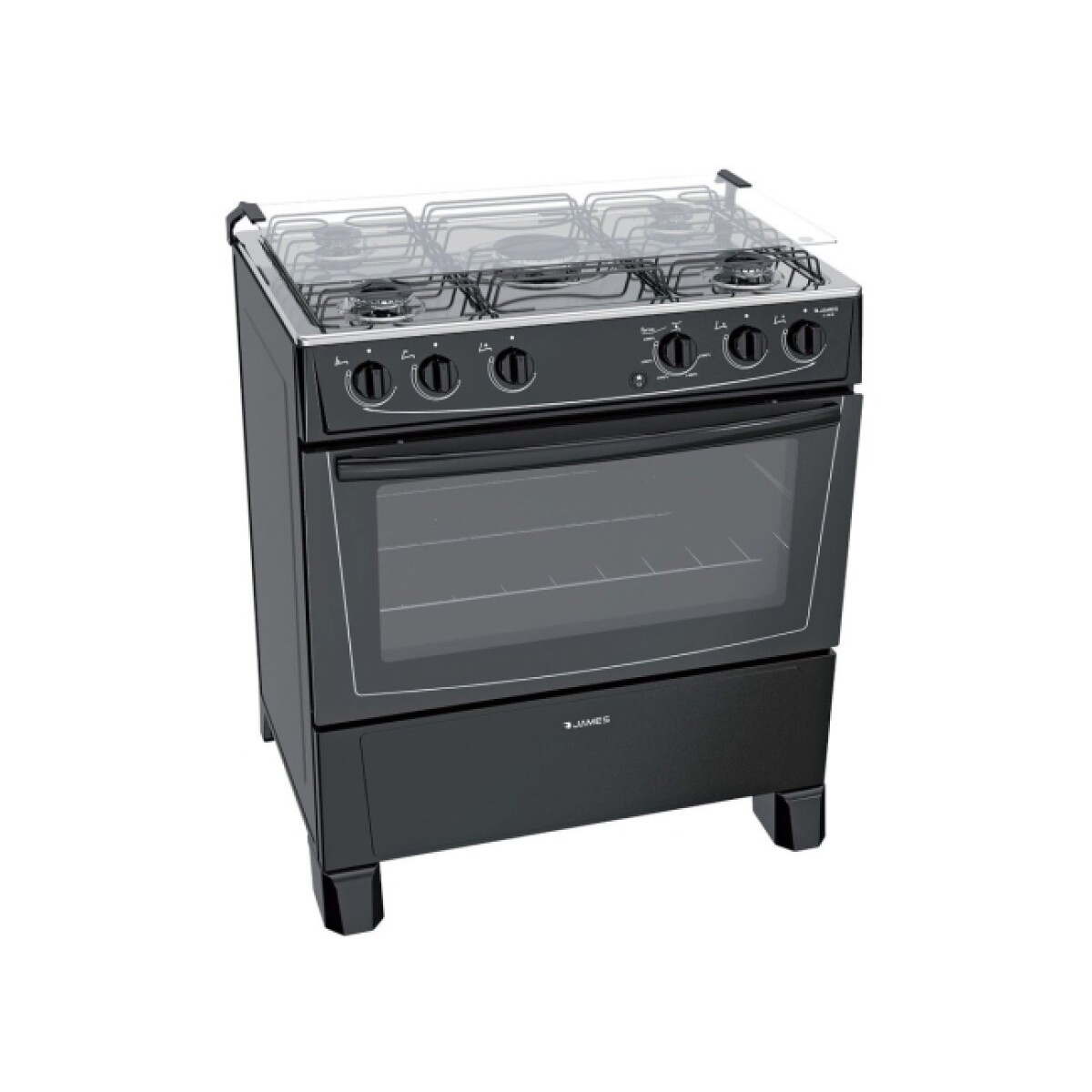 Cocina Gas James 5h C150 Negro 