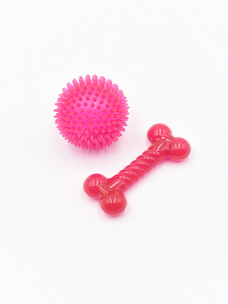 HUESO + PELOTA SET FUCSIA