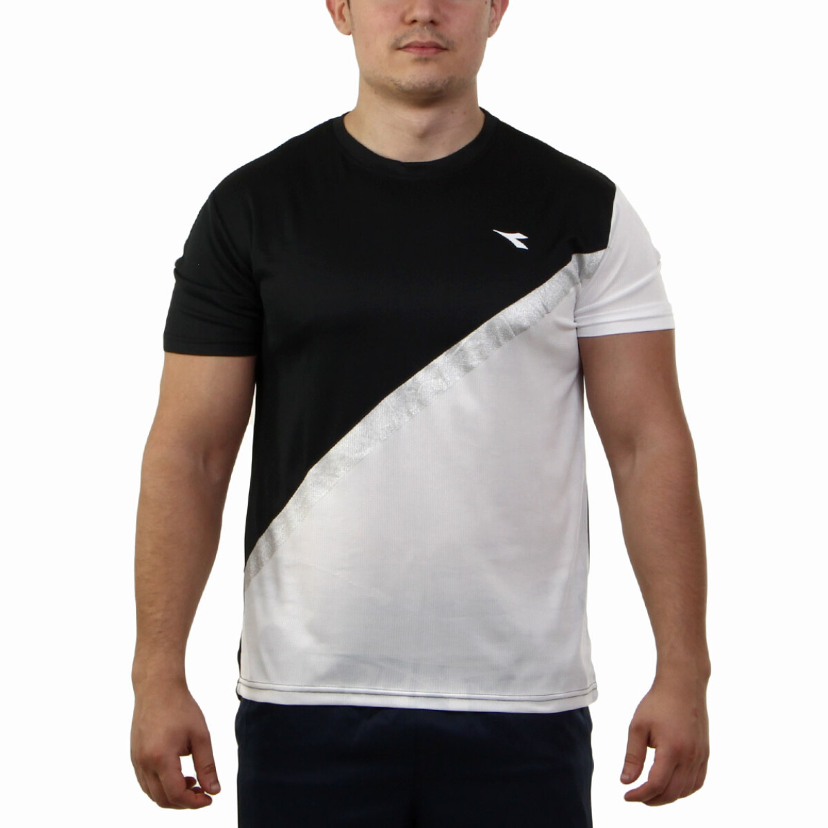 Diadora Hombre Dry Fit T-shirt Contrast - Black/white - Negro-blanco 
