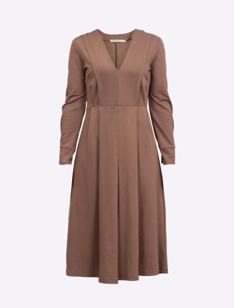Vestido midi tostado