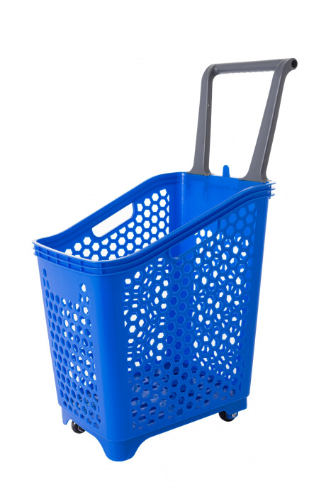 Canasto De Mano Con Ruedas Azul Canasto De Mano Con Ruedas Azul