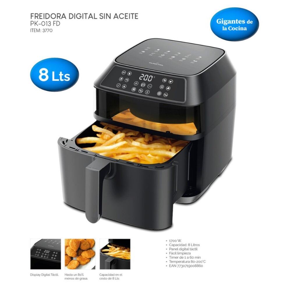 Freidora sin aceite digital - Capacidad 8L - Punktal Freidora sin aceite digital - Capacidad 8L - Punktal