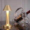 Lampara De Mesa De Luz Led Recargable Con Diseño De Cono Dorado