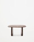 Mesa auxiliar Pirita de madera maciza de roble con acabado oscuro 70,6 x 70 cm FSC 100%