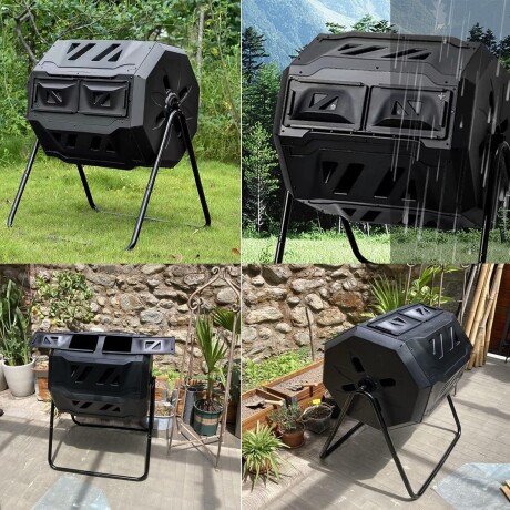 COMPOSTERA DOBLE CAMARA 160LTS GIRATORIA ECODROP 001