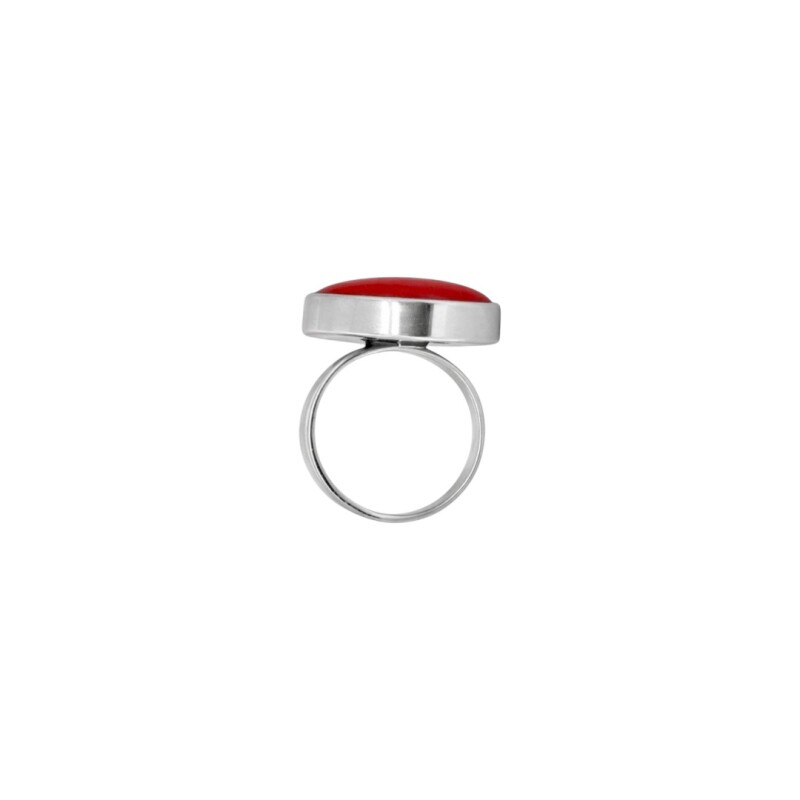 Anillo Almendra Coral Rojo Plata 925 - AN4761 sinpiedra