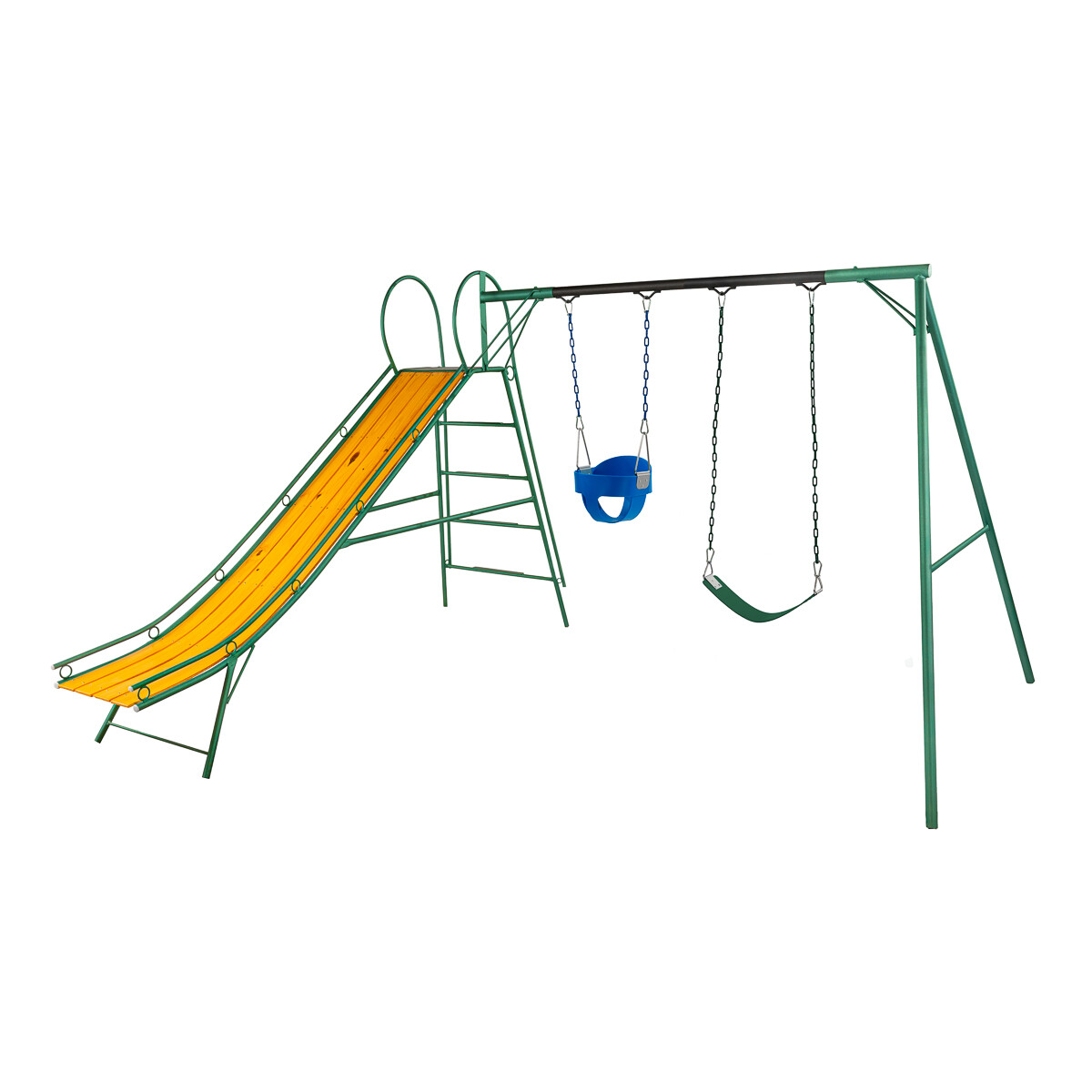 Juego Combinado Infantil con tobogán N°4. 1 hamaca de cincha y 1 hamaca de bebé 