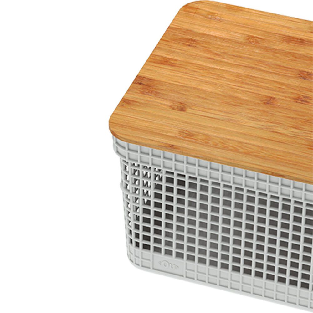 Organizador Rejilla M | Tapa Bambú Blanco