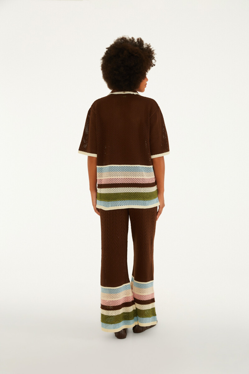 PANTALON TEJIDO Marron