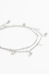 Tobillera doble dije estrella plateado