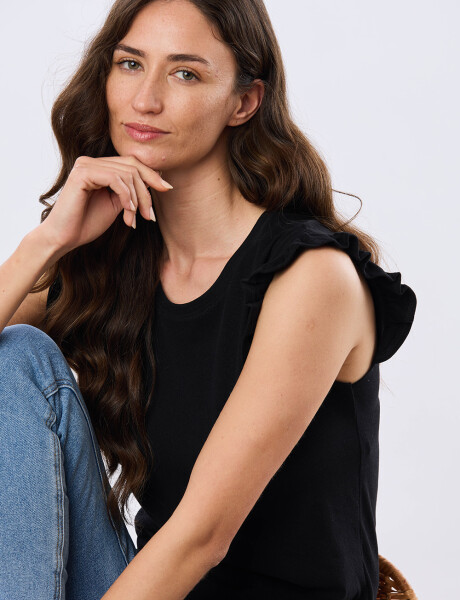 REMERA LISA DE ALGODÓN Negro