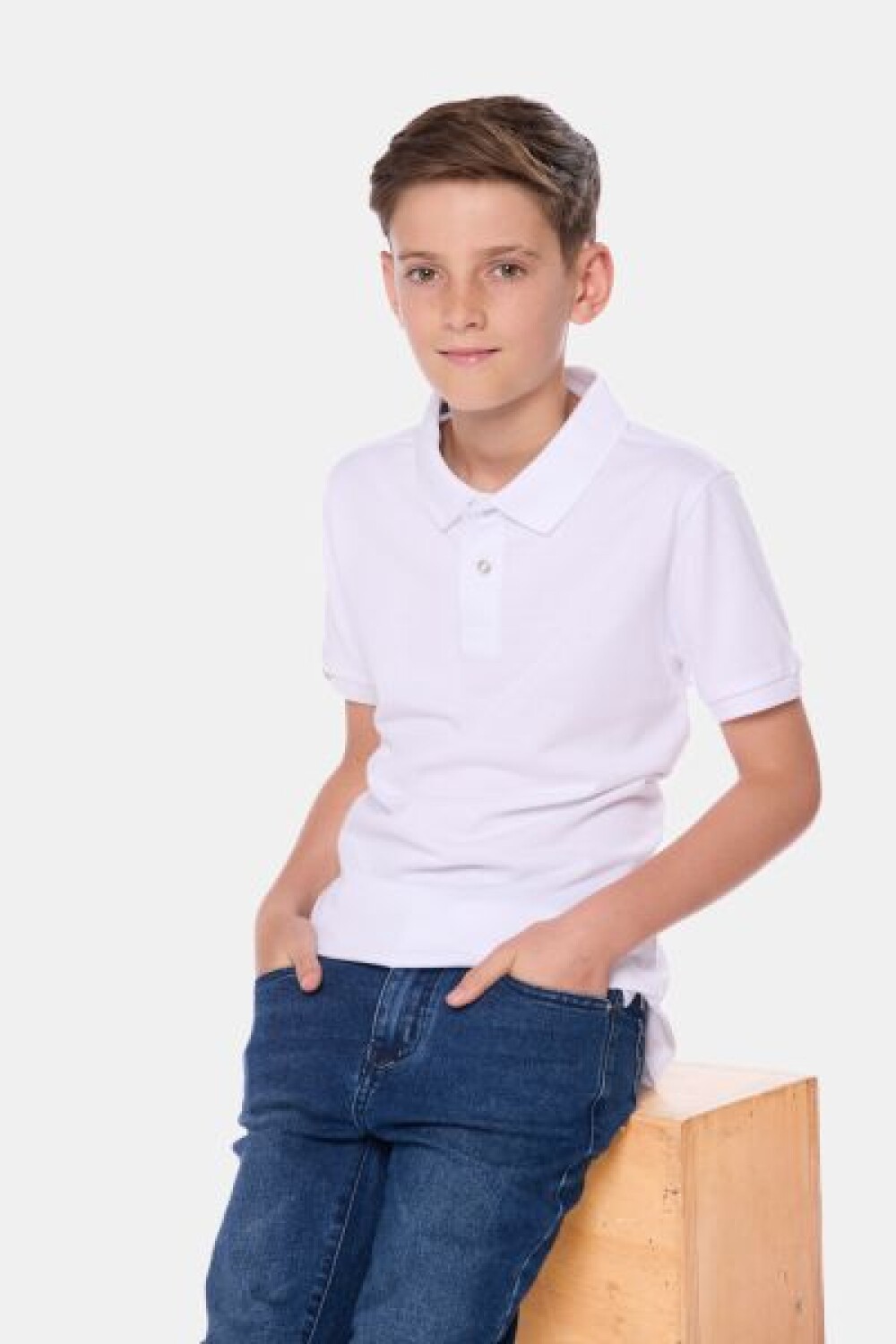 REMERA POLO PIQUE LISA Blanco