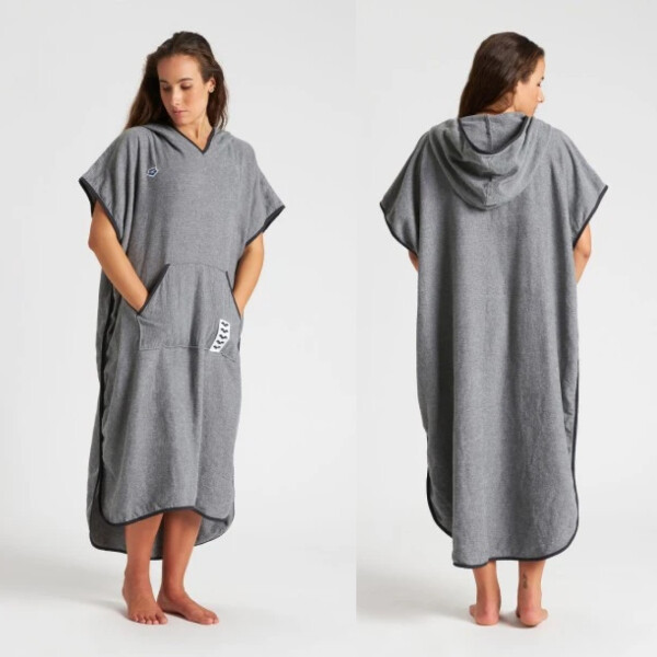 Poncho De Algodon Con Capucha Unisex Arena Icons Hooded Poncho Gris