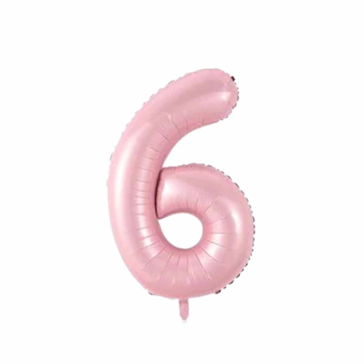 Globo rosado pastel 75 cm - Número 6 