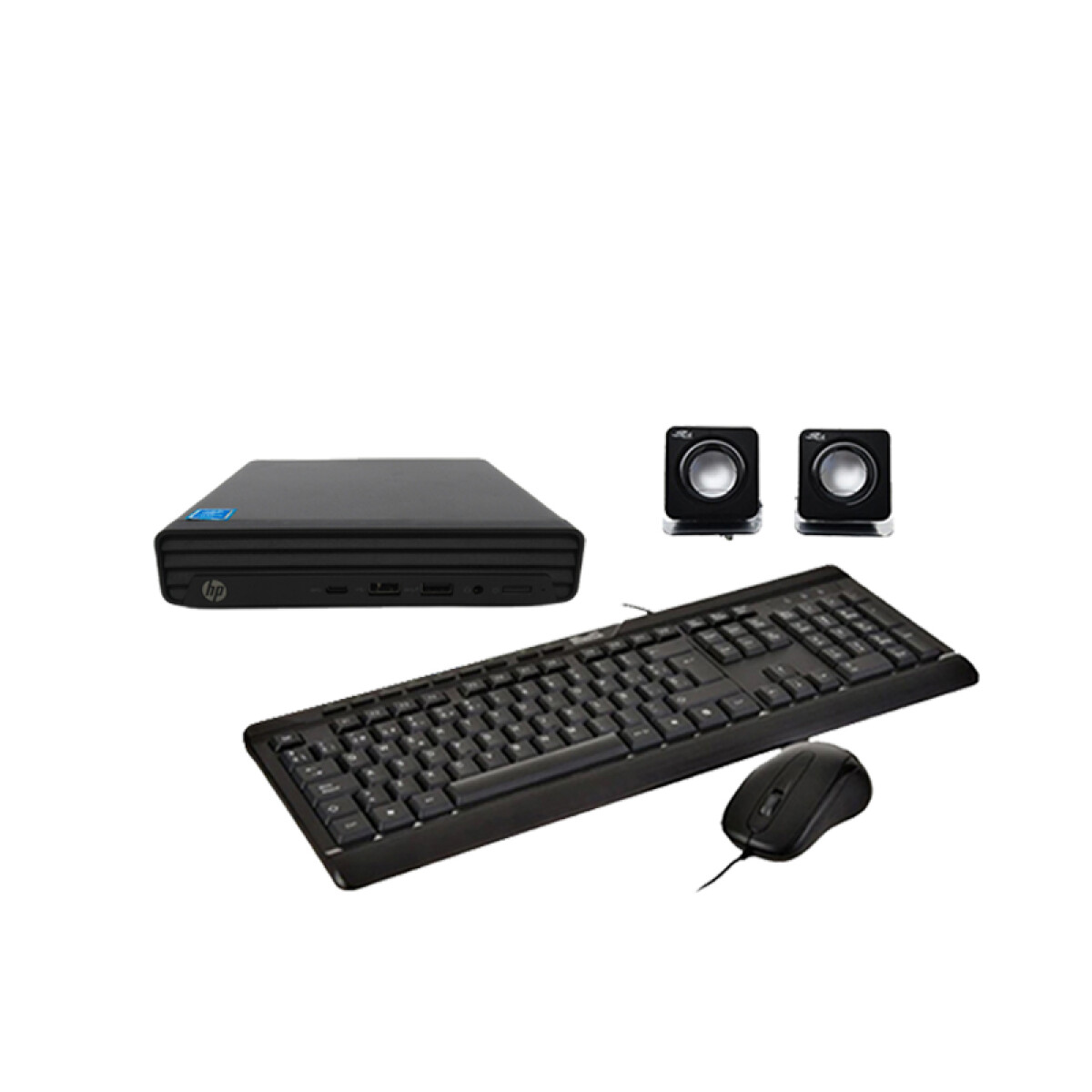 Mini PC HP 260 G4 Mini. Celeron 5205U. RAM 8GB. Disco Sólido 240GB. Incluye teclado, mouse y parlantes. 