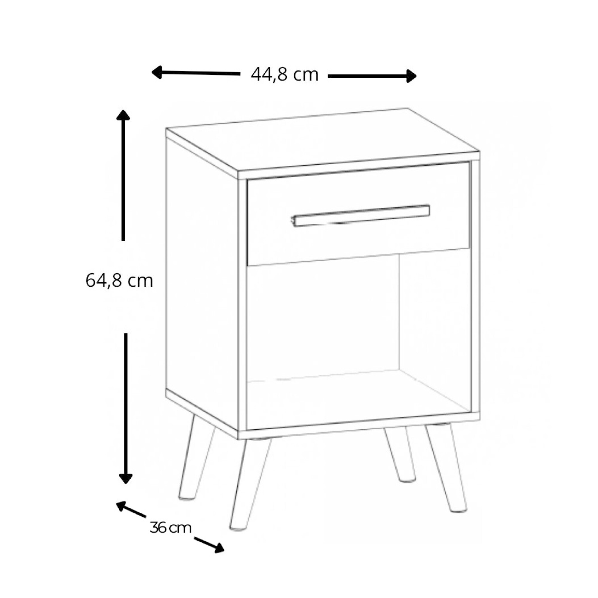 Mesa De Luz Modelo Suecia Color Miel/grafite Intenso — Castro