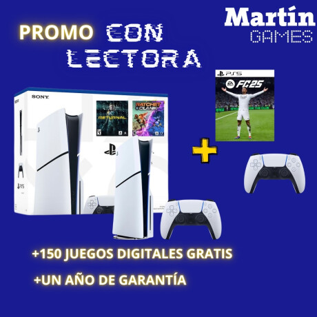 PS5 SLIM CON LECTORA + FC 25 O JUEGO A ELECCIÓN + JOYSTICK ORIGINAL EXTRA PS5 SLIM CON LECTORA + FC 25 O JUEGO A ELECCIÓN + JOYSTICK ORIGINAL EXTRA