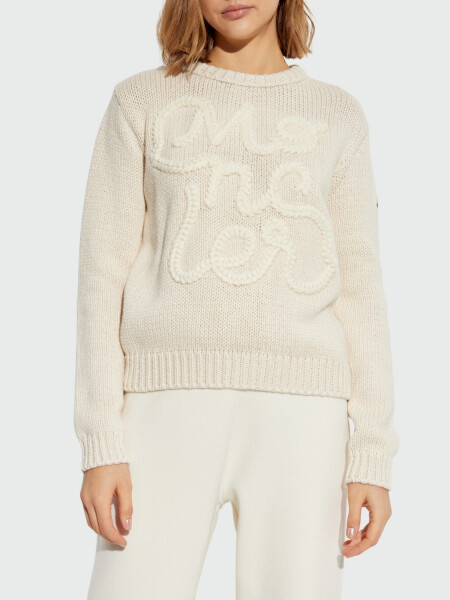 Moncler - Suéter con Bordado Blanco