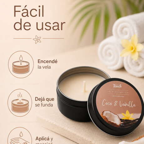 Vela Aromática De Coco y Vainilla Vela Aromática De Coco y Vainilla