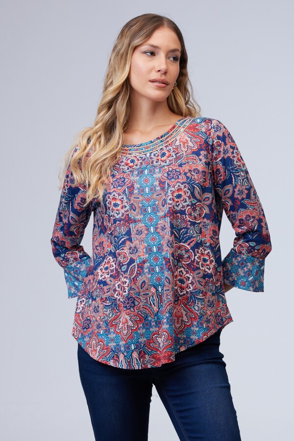 Blusa Print MULTI/AZUL