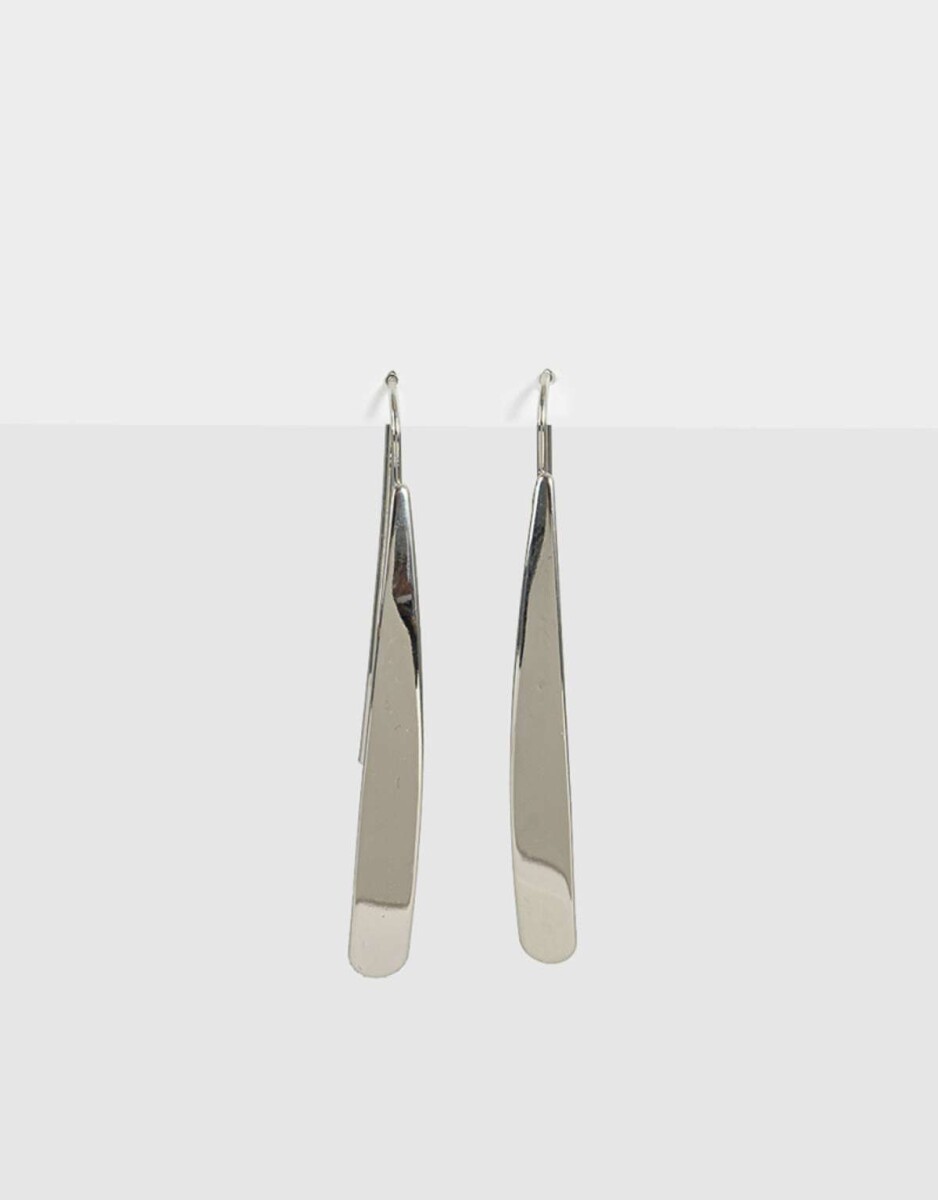 Aros Largos Barrita Metal - Plateado 