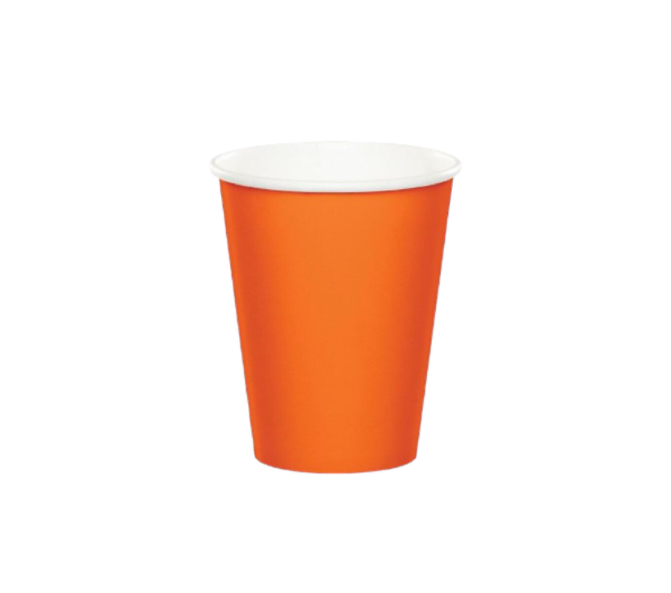 Vaso Liso de Carton x 10 - Naranja 