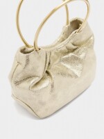Bolso De Mano Metalizado dorado