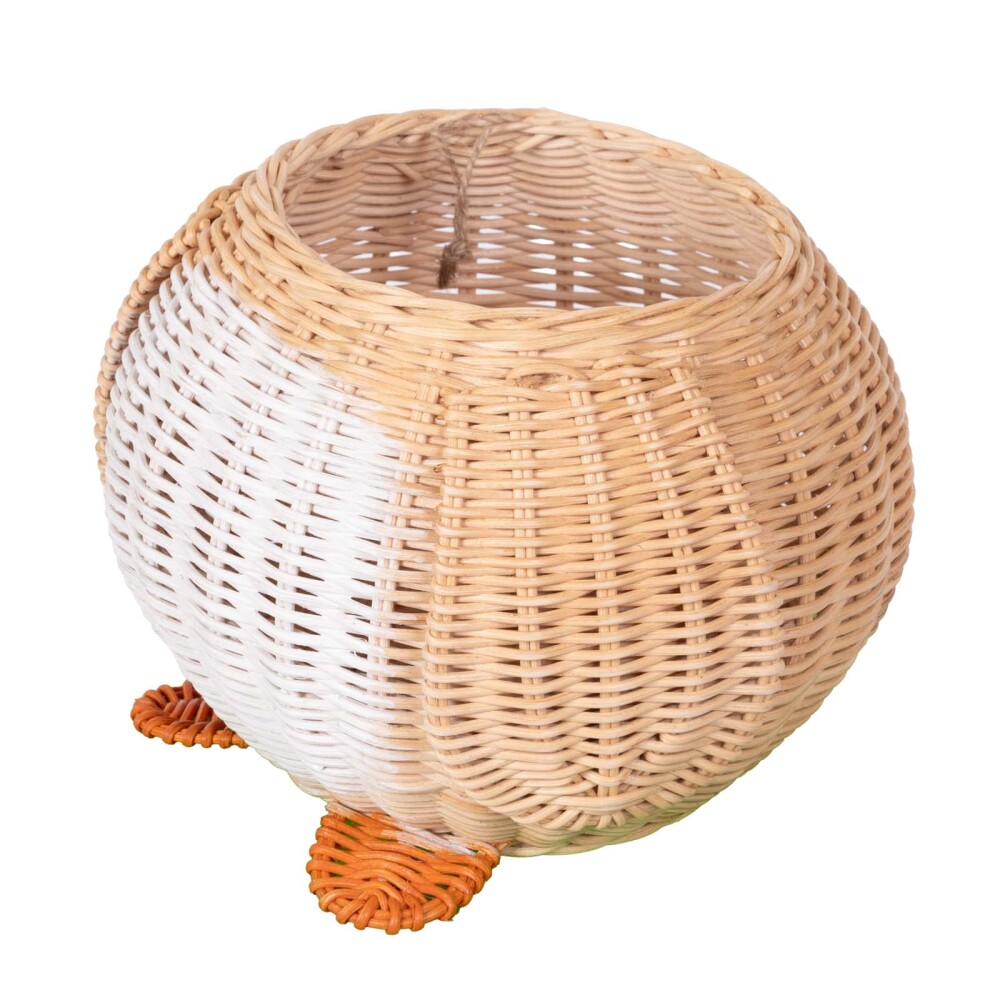 CANASTO DE JUGUETES SMALL RATTAN AMARILLO PINGUINO, AMARILLO