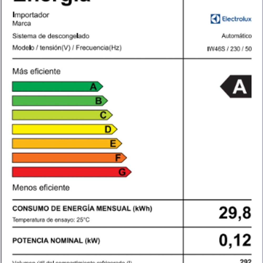 REFRIGERADOR ELECTROLUX FRIO-SECO IW46S 423LTS