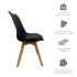 Silla de Comedor Nórdica Estilo Eames de Madera Acolchonada Color Negro x4 Unidades Silla de Comedor Nórdica Estilo Eames de Madera Acolchonada Color Negro x4 Unidades