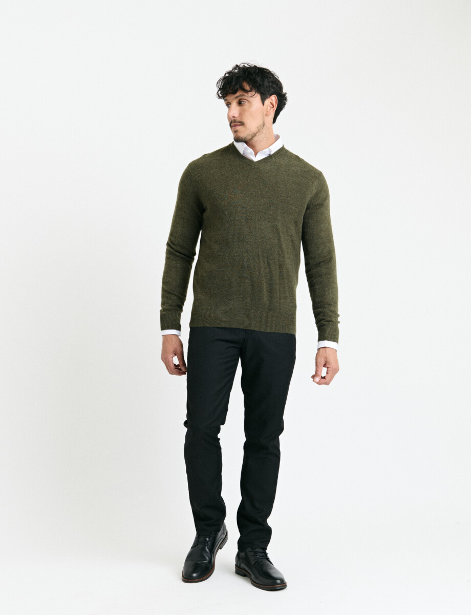 470313 SWEATER V HARRINGTON URBAN Verde Melange