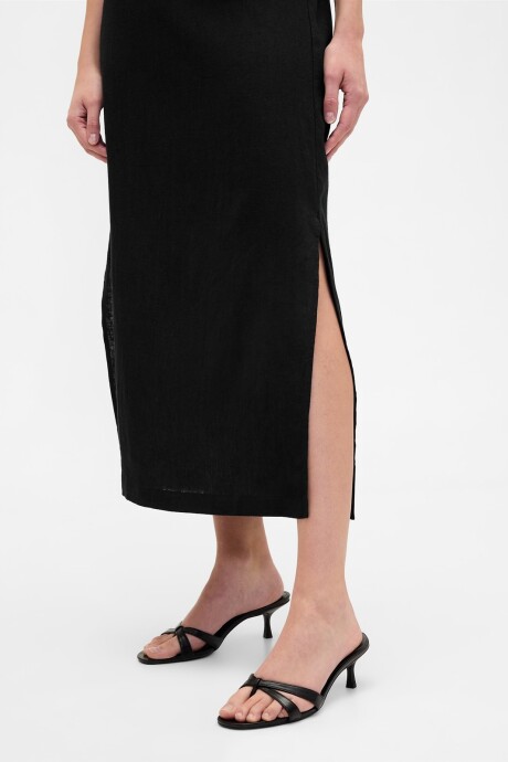 Pollera De Lino Mujer True Black