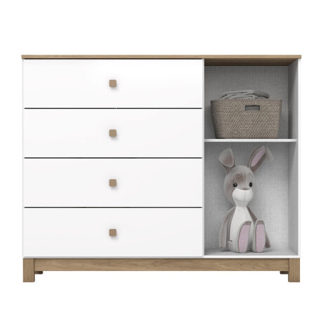 CÓMODA CAJONERA GUARDARROPA 4 CAJONES 1 PUERTA - INFANTIL CÓMODA CAJONERA GUARDARROPA 4 CAJONES 1 PUERTA - INFANTIL