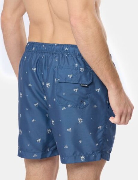 SHORT DE BAÑO ESTAMPADO Azul