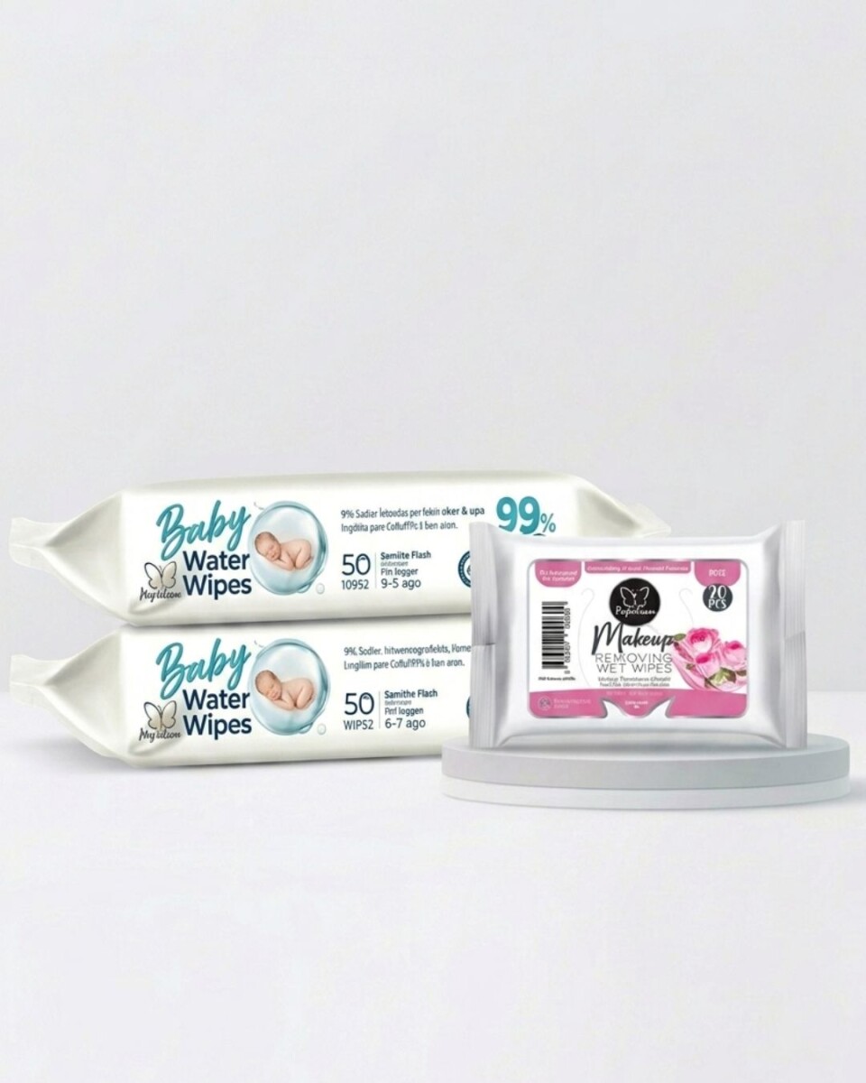 2 Toallitas de bebé Premium + Desmaquillante GRATIS 