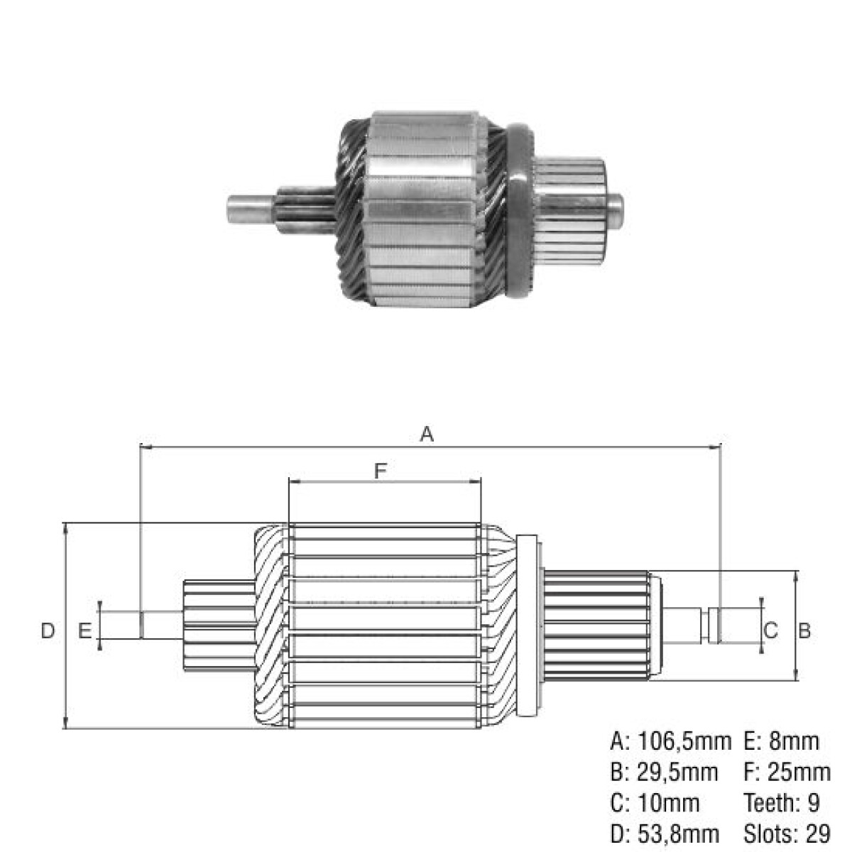 BOBINA ALTERNADOR ARRANQUE RENAULT CLIO 1.5 DIESEL MITSUBISHI 12V 29D9E107L =MIT.202 ZM 