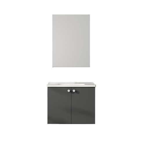 MUEBLE BAÑO 61x40x45 MDF BLANCO INCL. BACHA Y ESPEJO BLANCO