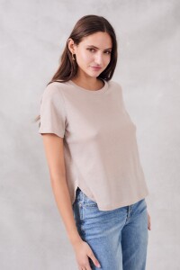 Remera Manga Corta Lurex Crudo