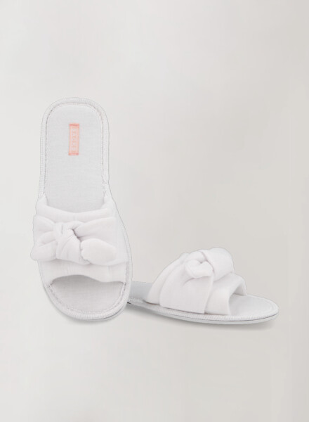 Pantufla abierta moña Blanco